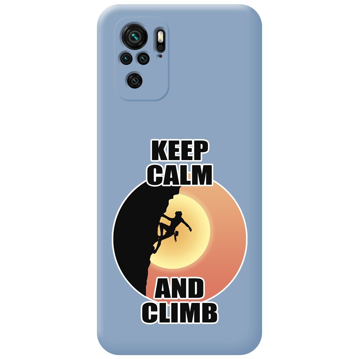 Funda Silicona Líquida Azul para Xiaomi Redmi Note 10 / 10S diseño Mujer Escalada Dibujos