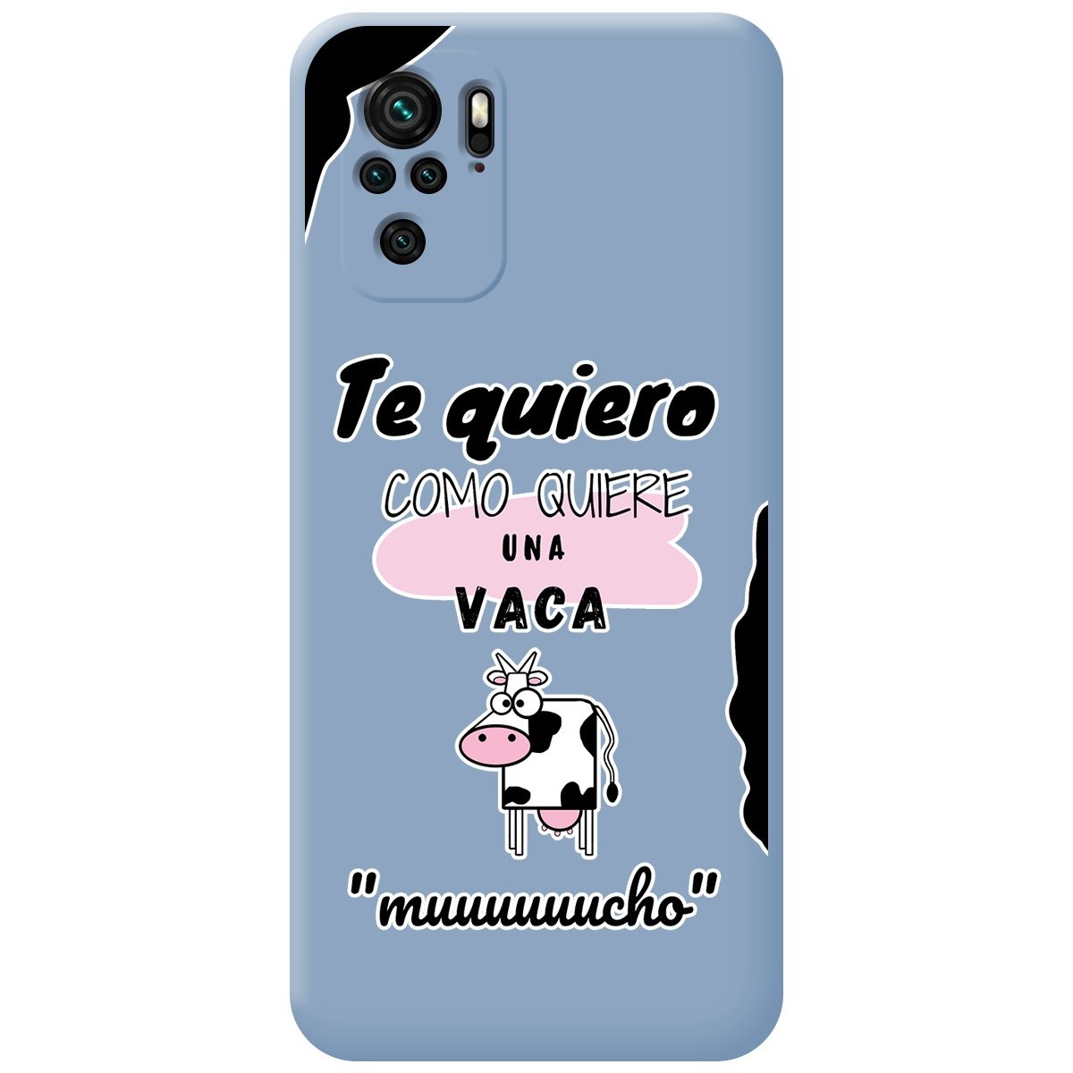 Funda Silicona Líquida Azul para Xiaomi Redmi Note 10 / 10S diseño Vaca Dibujos