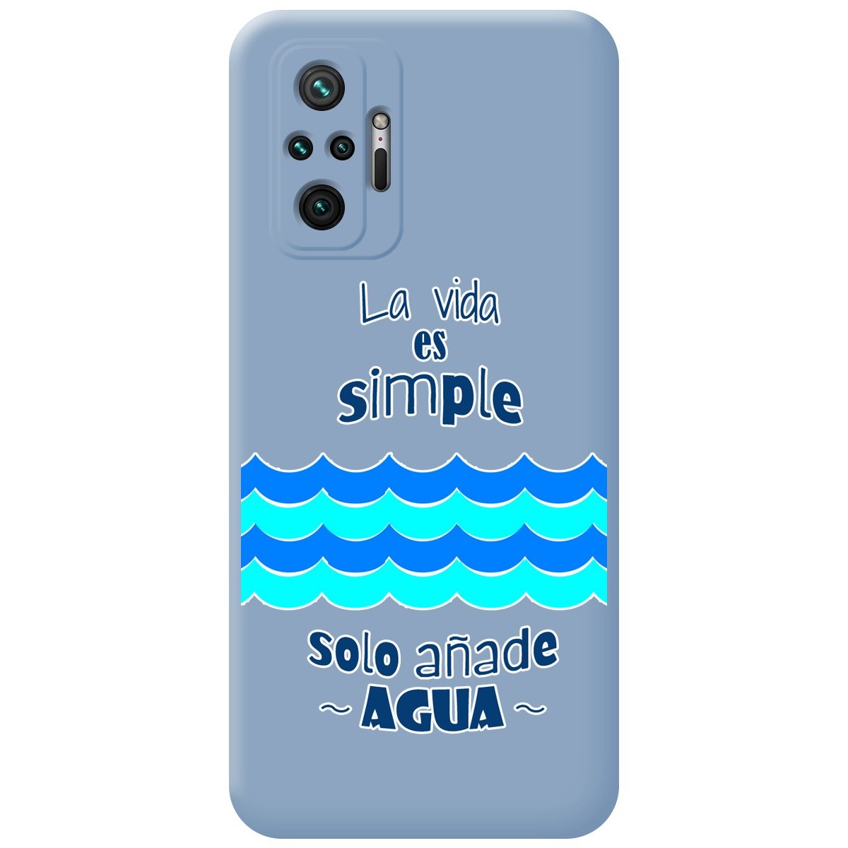 Funda Silicona Líquida Azul para Xiaomi Redmi Note 10 Pro diseño Agua Dibujos