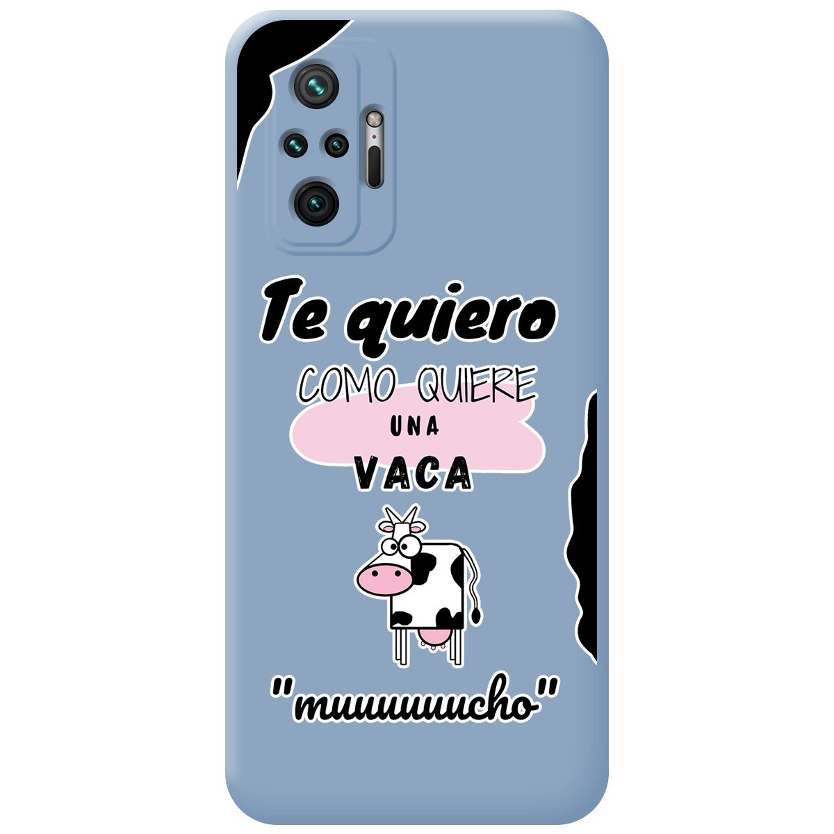 Funda Silicona Líquida Azul para Xiaomi Redmi Note 10 Pro diseño Vaca Dibujos