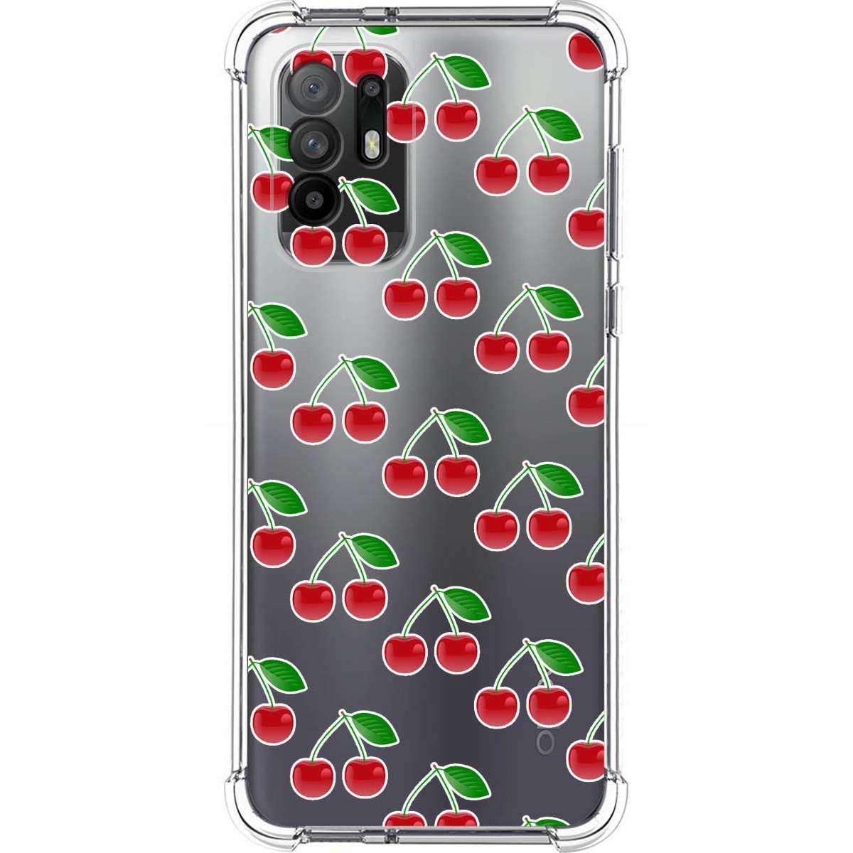 Funda Silicona Antigolpes para Oppo A94 5G diseño Cerezas Dibujos