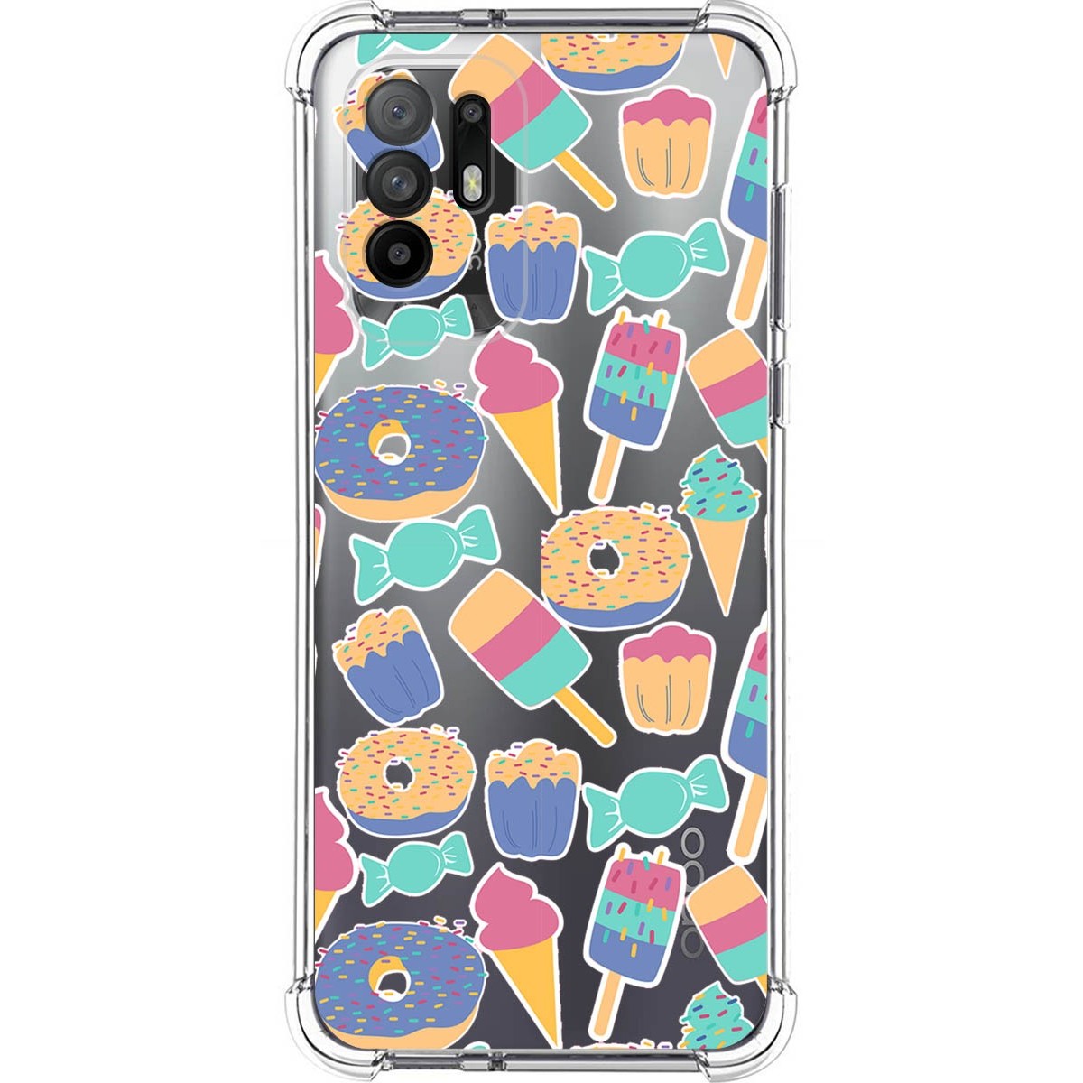 Funda Silicona Antigolpes para Oppo A94 5G diseño Dulces 02 Dibujos