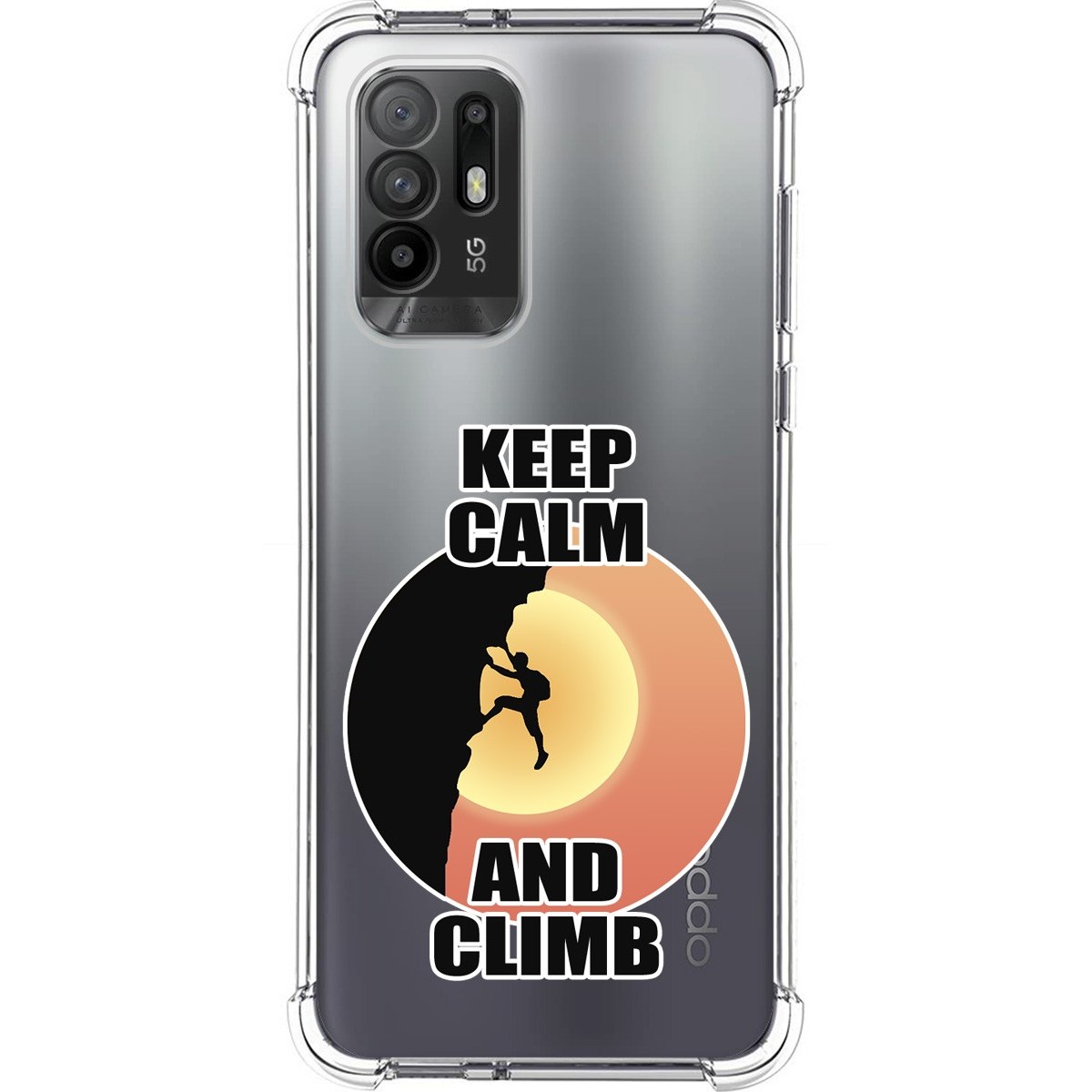 Funda Silicona Antigolpes para Oppo A94 5G diseño Hombre Escalada Dibujos