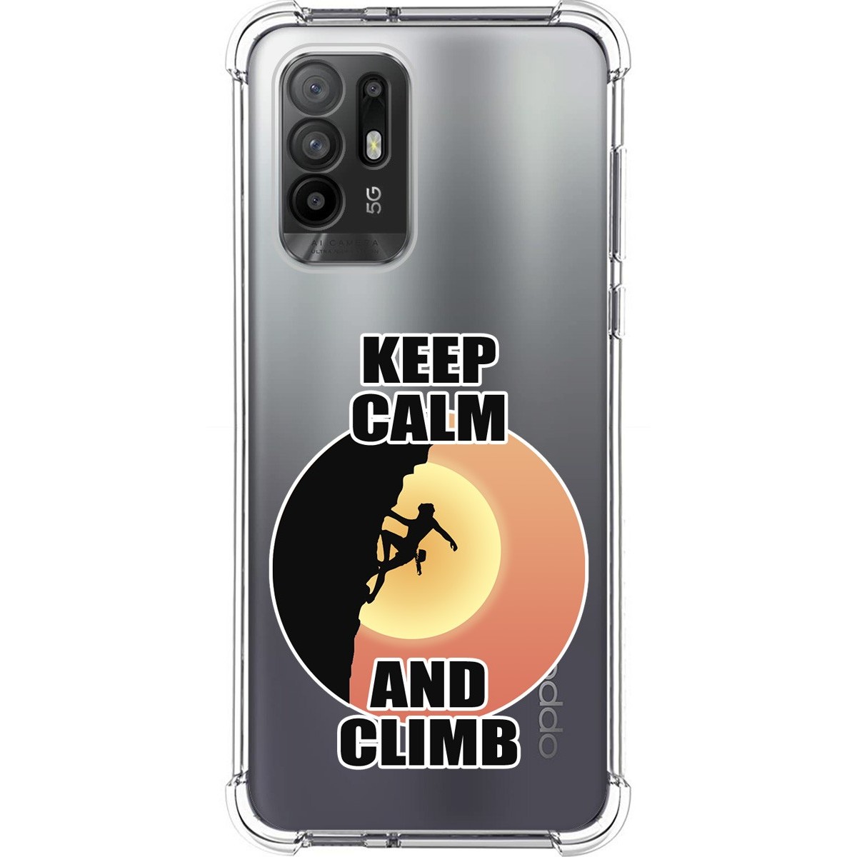 Funda Silicona Antigolpes para Oppo A94 5G diseño Mujer Escalada Dibujos