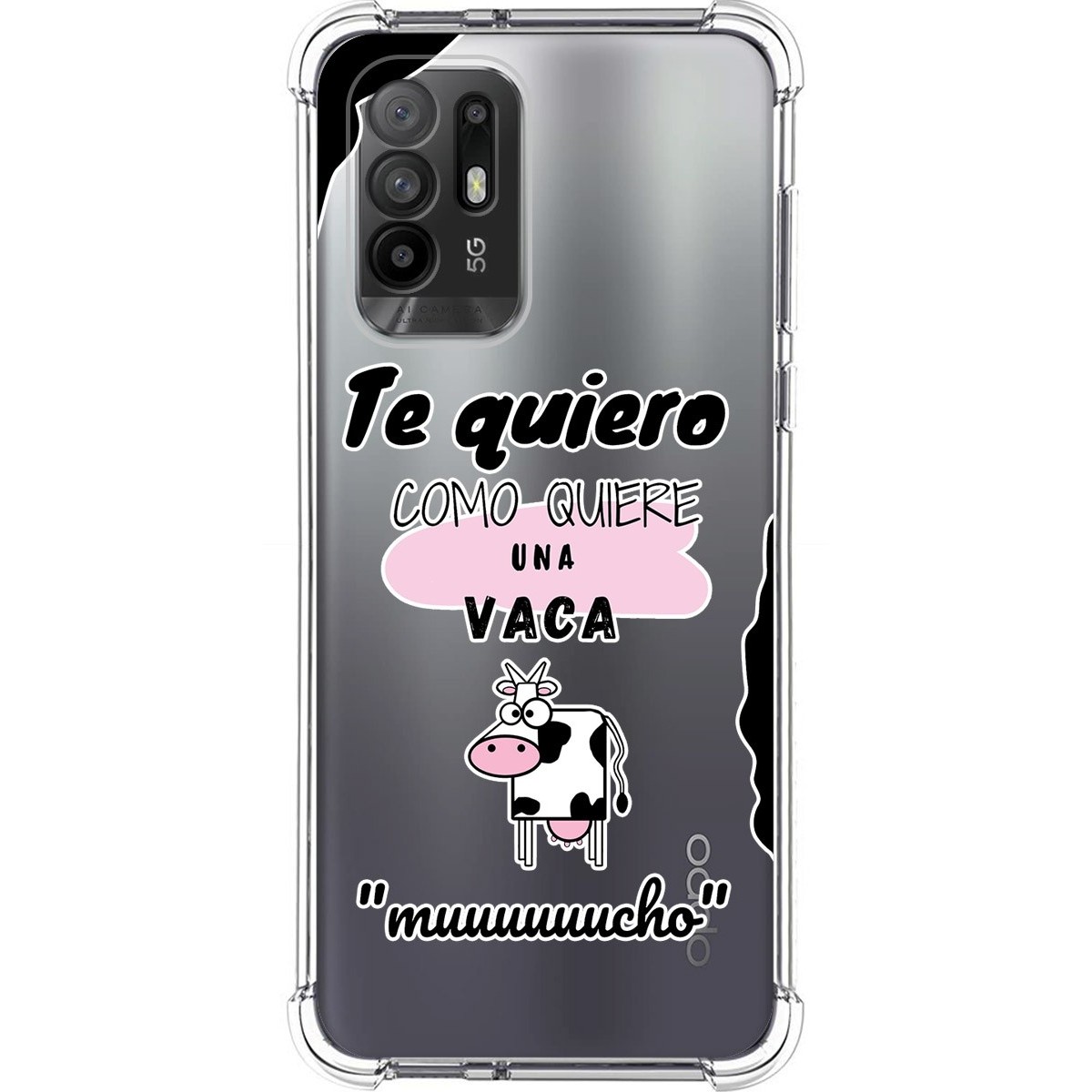 Funda Silicona Antigolpes para Oppo A94 5G diseño Vaca Dibujos