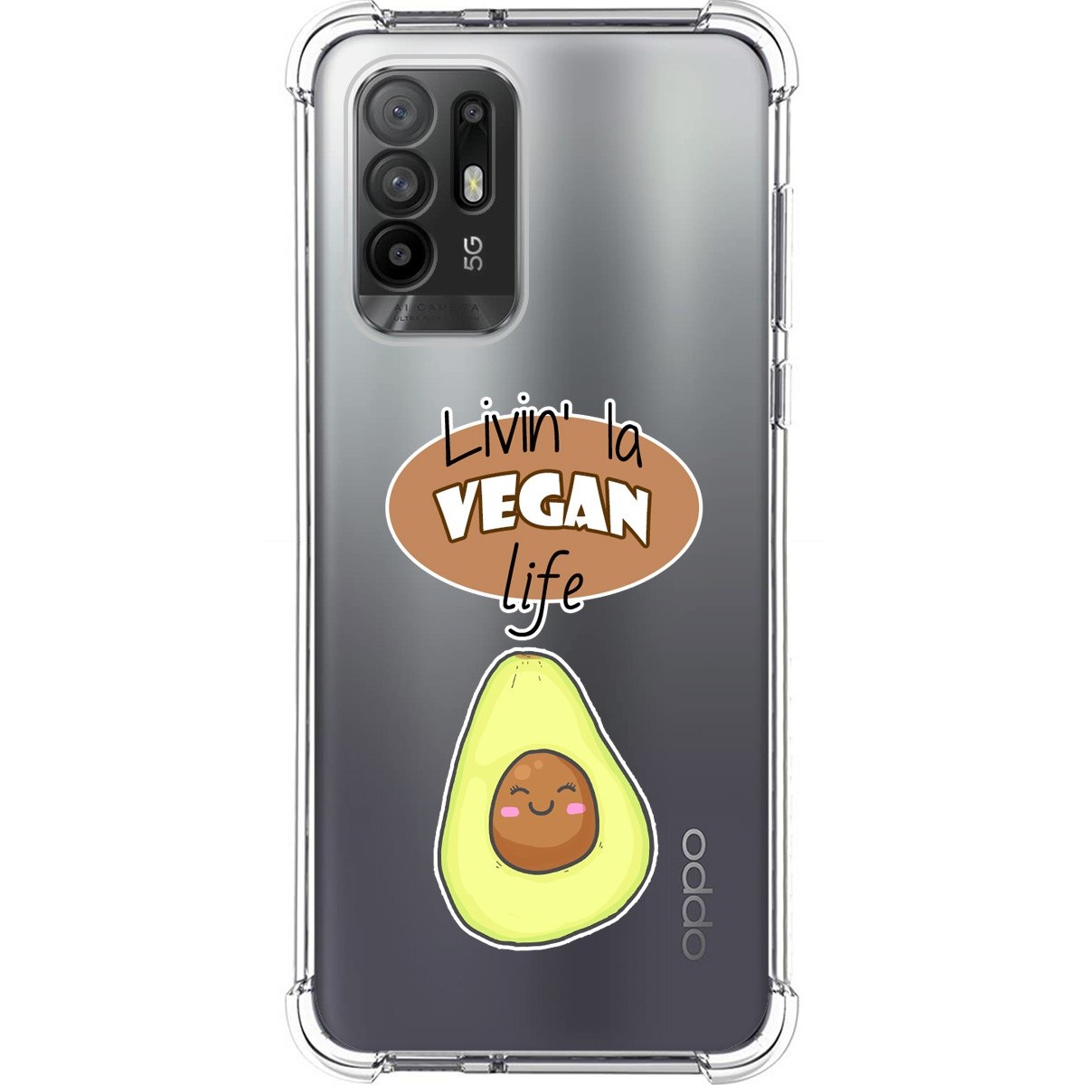 Funda Silicona Antigolpes para Oppo A94 5G diseño Vegan Life Dibujos