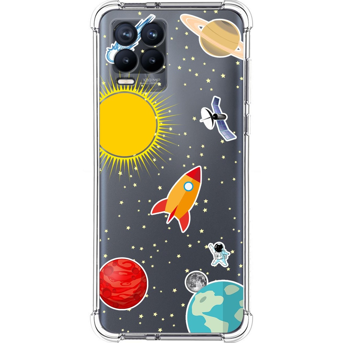 Funda Silicona Antigolpes para Realme 8 4G / 8 Pro diseño Espacio Dibujos