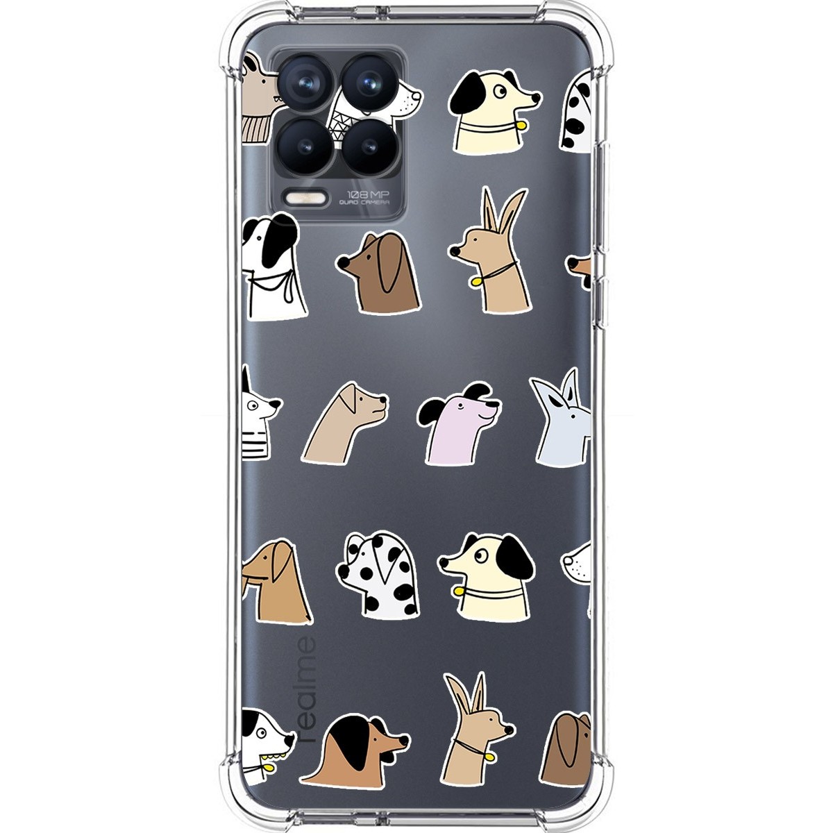 Funda Silicona Antigolpes para Realme 8 4G / 8 Pro diseño Perros Dibujos