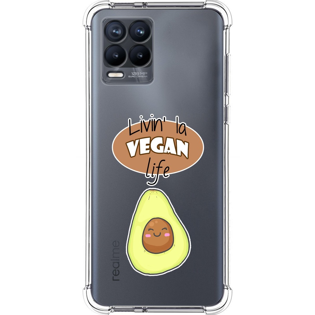 Funda Silicona Antigolpes para Realme 8 4G / 8 Pro diseño Vegan Life Dibujos