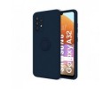 Funda Silicona Líquida Ultra Suave con Anillo para Samsung Galaxy A32 4G color Azul