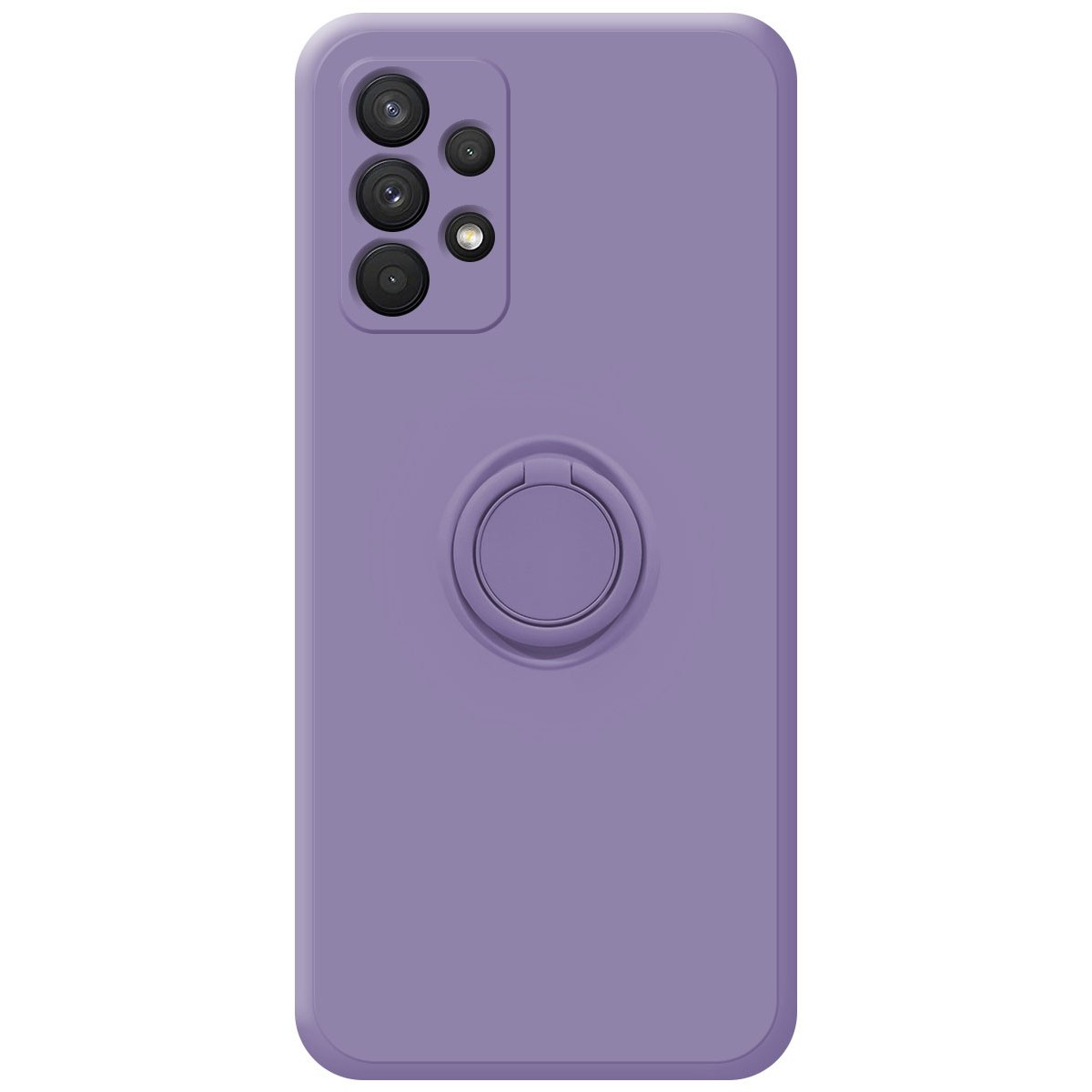 Funda Silicona Líquida Ultra Suave con Anillo para Samsung Galaxy A32 4G color Morada