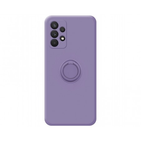 Funda Silicona Líquida Ultra Suave con Anillo para Samsung Galaxy A32 4G color Morada