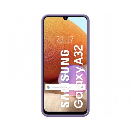 Funda Silicona Líquida Ultra Suave con Anillo para Samsung Galaxy A32 4G color Morada