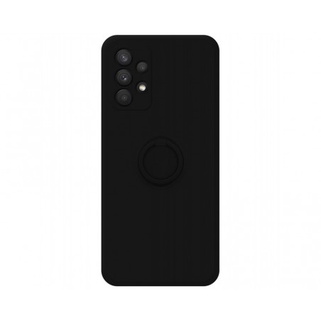 Funda Silicona Líquida Ultra Suave con Anillo para Samsung Galaxy A32 4G color Negra