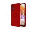 Funda Silicona Líquida Ultra Suave con Anillo para Samsung Galaxy A32 4G color Roja