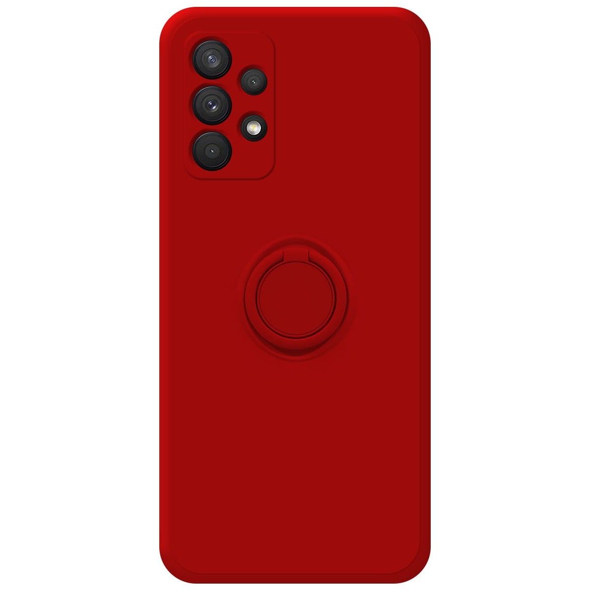 Funda Silicona Líquida Ultra Suave con Anillo para Samsung Galaxy A32 4G color Roja