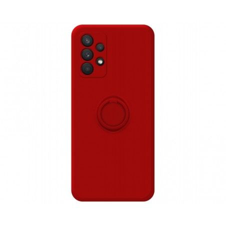 Funda Silicona Líquida Ultra Suave con Anillo para Samsung Galaxy A32 4G color Roja