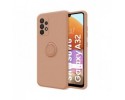 Funda Silicona Líquida Ultra Suave con Anillo para Samsung Galaxy A32 4G color Rosa