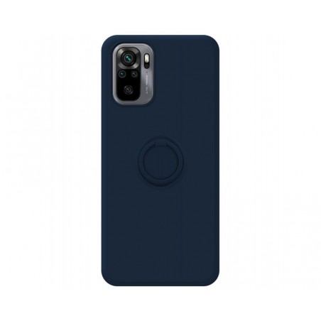 Funda Silicona Líquida Ultra Suave con Anillo para Xiaomi Redmi Note 10 / 10S color Azul