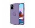 Funda Silicona Líquida Ultra Suave con Anillo para Xiaomi Redmi Note 10 / 10S color Morada