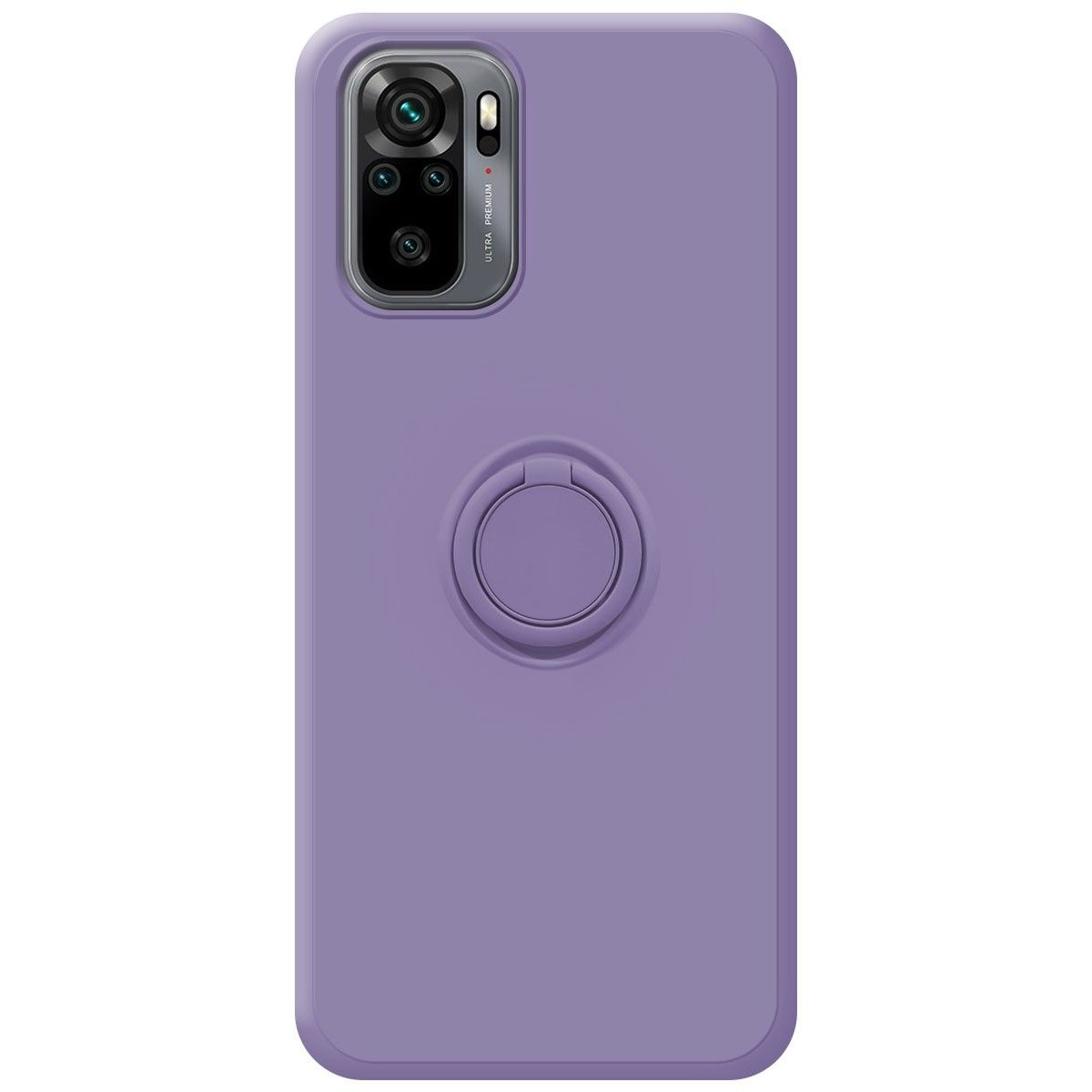 Funda Silicona Líquida Ultra Suave con Anillo para Xiaomi Redmi Note 10 / 10S color Morada