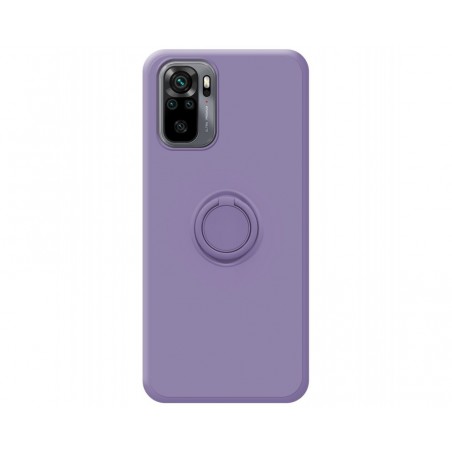 Funda Silicona Líquida Ultra Suave con Anillo para Xiaomi Redmi Note 10 / 10S color Morada