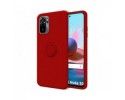 Funda Silicona Líquida Ultra Suave con Anillo para Xiaomi Redmi Note 10 / 10S color Roja
