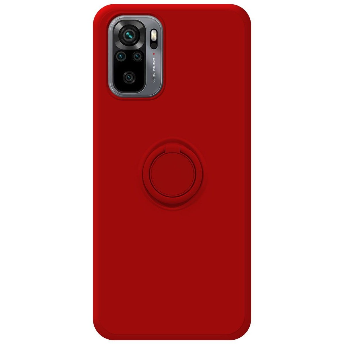 Funda Silicona Líquida Ultra Suave con Anillo para Xiaomi Redmi Note 10 / 10S color Roja