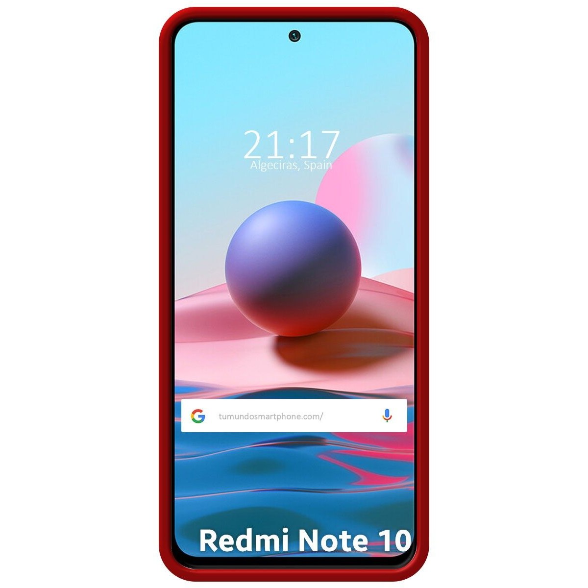 Funda Silicona Líquida Ultra Suave con Anillo para Xiaomi Redmi Note 10 / 10S color Roja