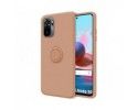Funda Silicona Líquida Ultra Suave con Anillo para Xiaomi Redmi Note 10 / 10S color Rosa