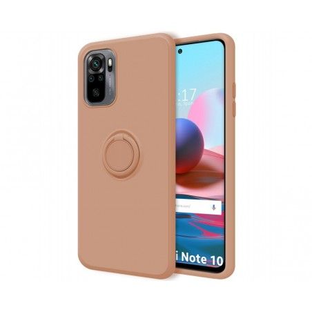 Funda Silicona Líquida Ultra Suave con Anillo para Xiaomi Redmi Note 10 / 10S color Rosa