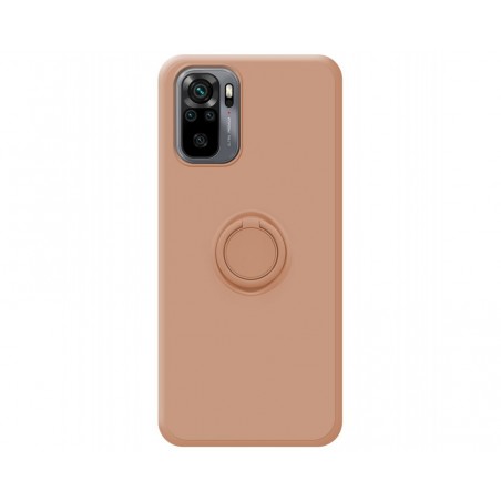 Funda Silicona Líquida Ultra Suave con Anillo para Xiaomi Redmi Note 10 / 10S color Rosa