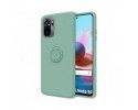 Funda Silicona Líquida Ultra Suave con Anillo para Xiaomi Redmi Note 10 / 10S color Verde