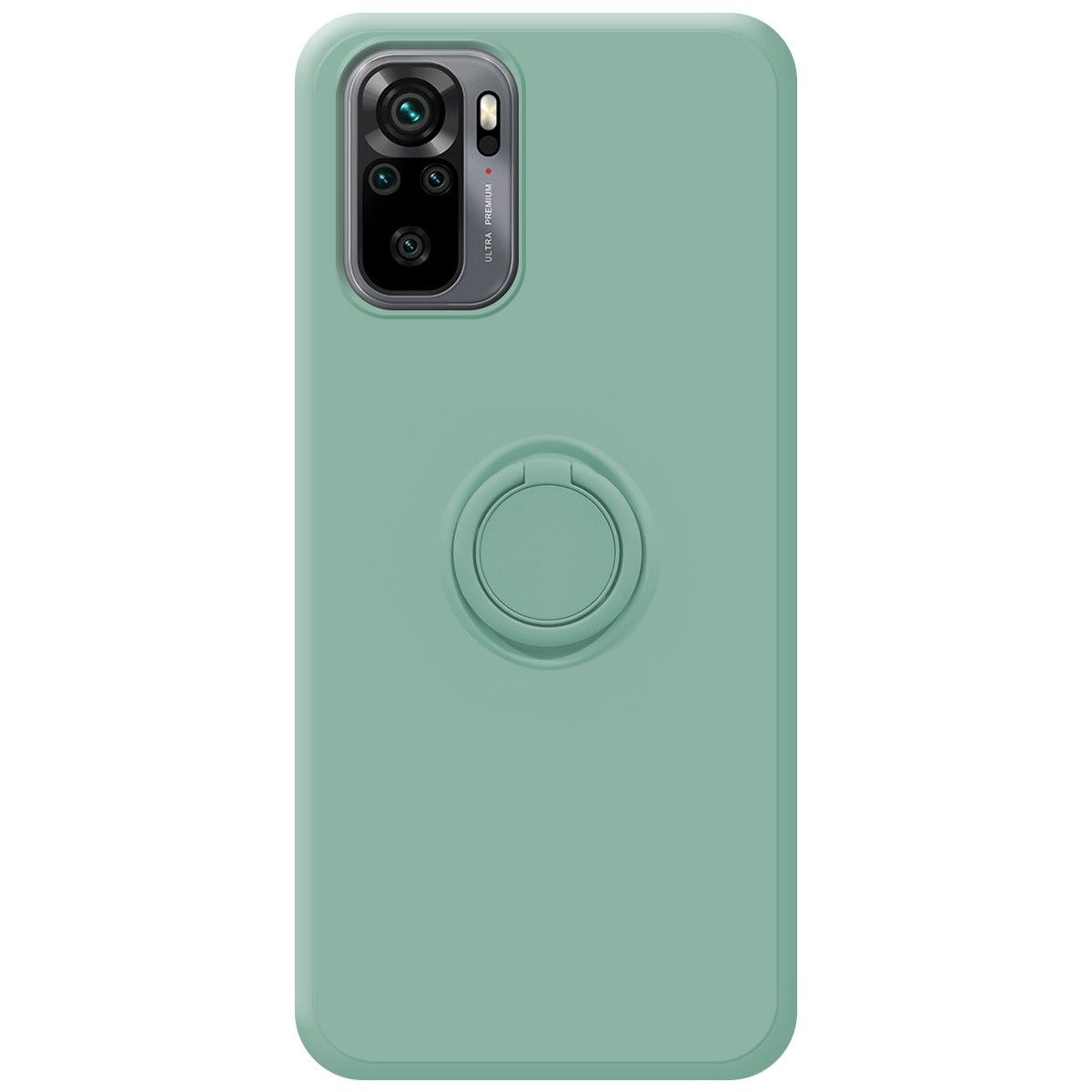 Funda Silicona Líquida Ultra Suave con Anillo para Xiaomi Redmi Note 10 / 10S color Verde