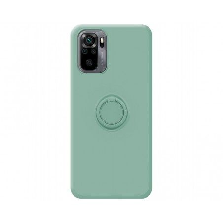 Funda Silicona Líquida Ultra Suave con Anillo para Xiaomi Redmi Note 10 / 10S color Verde