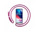 Funda Colgante Transparente para Oppo Find X3 Lite 5G con Cordon Rosa Fucsia
