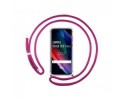 Funda Colgante Transparente para Oppo Find X3 Neo 5G con Cordon Rosa Fucsia