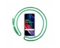 Funda Colgante Transparente para Oppo Find X3 Neo 5G con Cordon Verde Agua