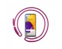 Funda Colgante Transparente para Samsung Galaxy A72 con Cordon Rosa Fucsia