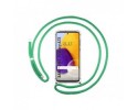 Funda Colgante Transparente para Samsung Galaxy A72 con Cordon Verde Agua