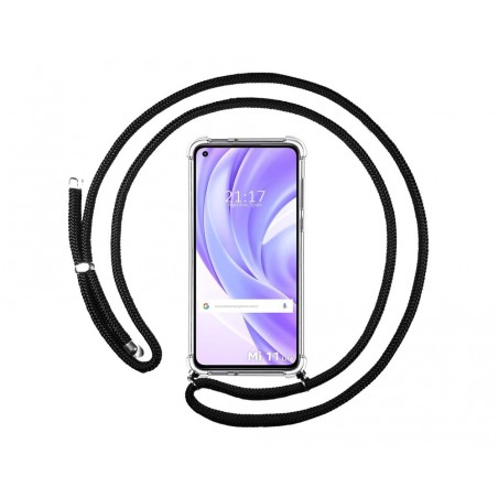 Funda Colgante Transparente para Xiaomi Mi 11 Lite 4G / 5G / 5G NE con Cordon Negro