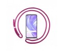 Funda Colgante Transparente para Xiaomi Mi 11 Lite 4G / 5G / 5G NE con Cordon Rosa Fucsia