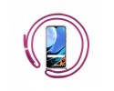 Funda Colgante Transparente para Xiaomi Redmi 9T con Cordon Rosa Fucsia