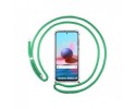Funda Colgante Transparente para Xiaomi Redmi Note 10 / 10S con Cordon Verde Agua