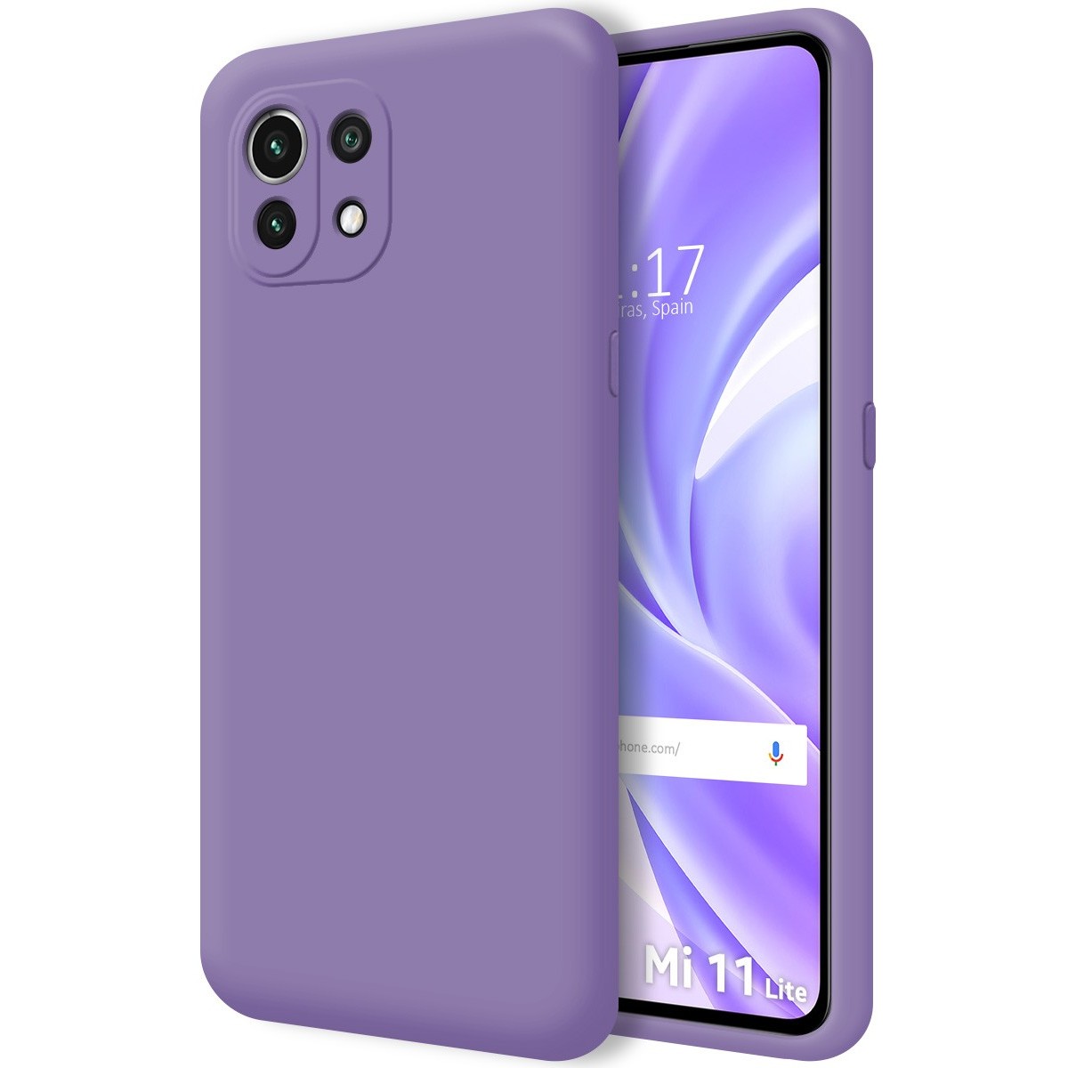 Funda Silicona Líquida Ultra Suave para Xiaomi Mi 11 Lite 4G / 5G / 5G NE color Morada