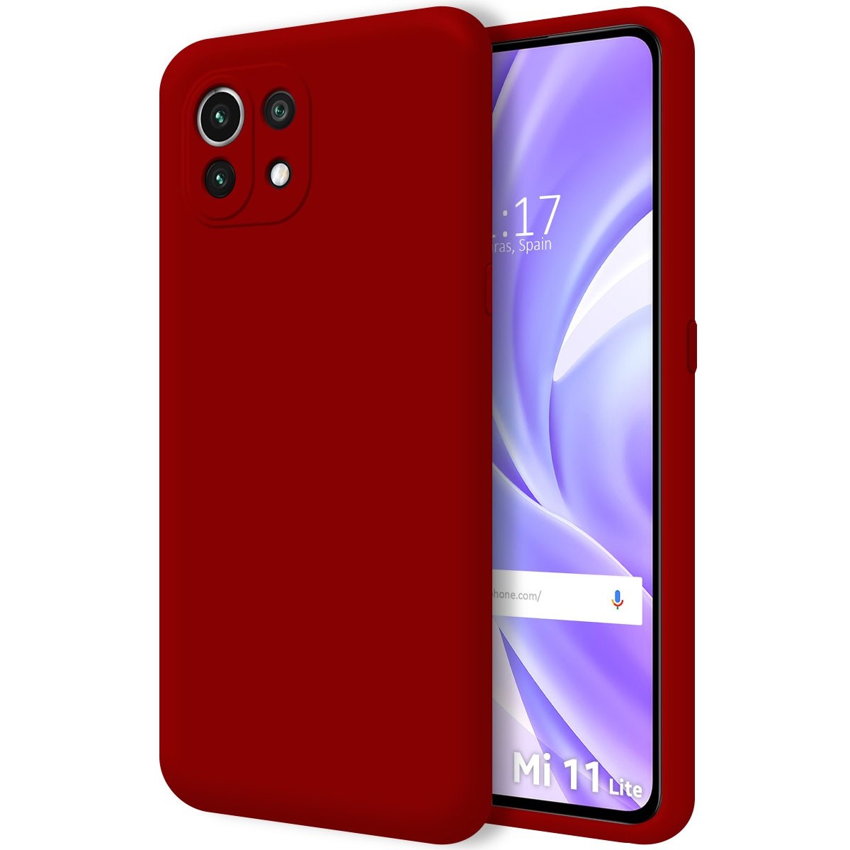 Funda Silicona Líquida Ultra Suave para Xiaomi Mi 11 Lite 4G / 5G / 5G NE color Roja
