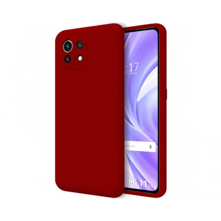 Funda Silicona Líquida Ultra Suave para Xiaomi Mi 11 Lite 4G / 5G / 5G NE color Roja