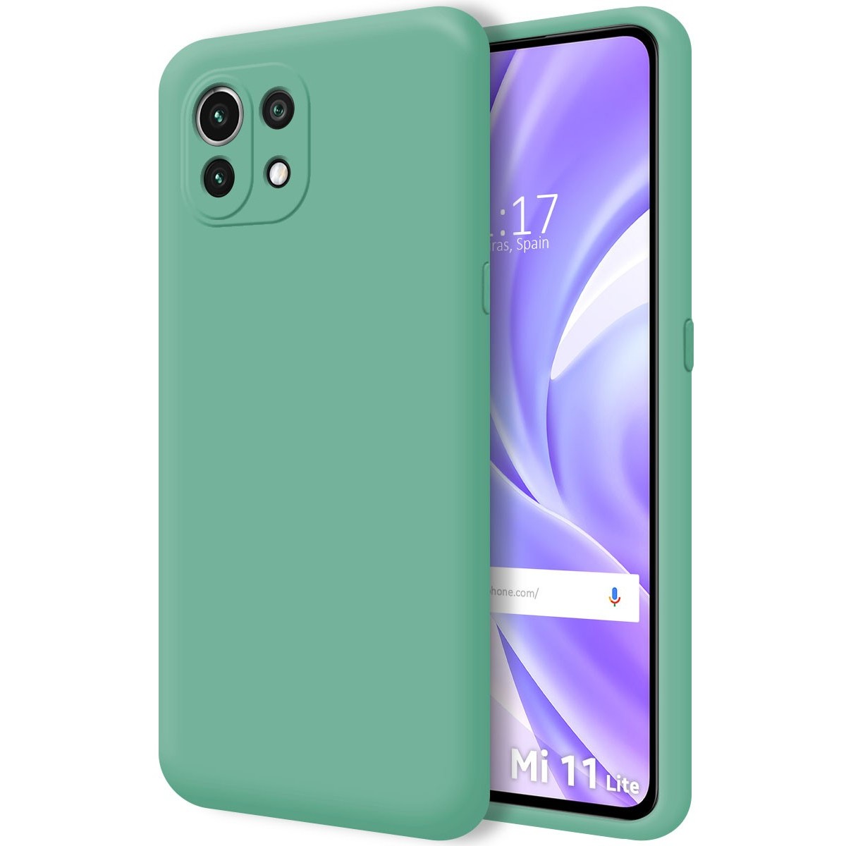 Funda Silicona Líquida Ultra Suave para Xiaomi Mi 11 Lite 4G / 5G / 5G NE color Verde