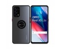 Funda Mate con Borde Negra y Anillo Giratorio 360 para Oppo Find X3 Lite 5G