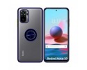 Funda Mate con Borde Azul y Anillo Giratorio 360 para Xiaomi Redmi Note 10 / 10S
